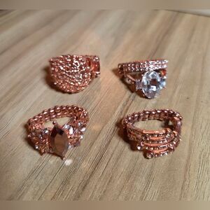 Elegant Shiny Copper Women's Ring Set, LOT of 4 By Paparazzi